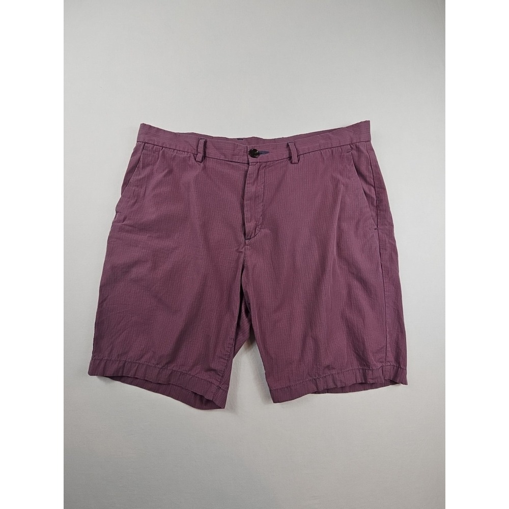 Michael Kors Men's Size 34 Red Blue Check Golf Walking Casual Shorts Flat Front